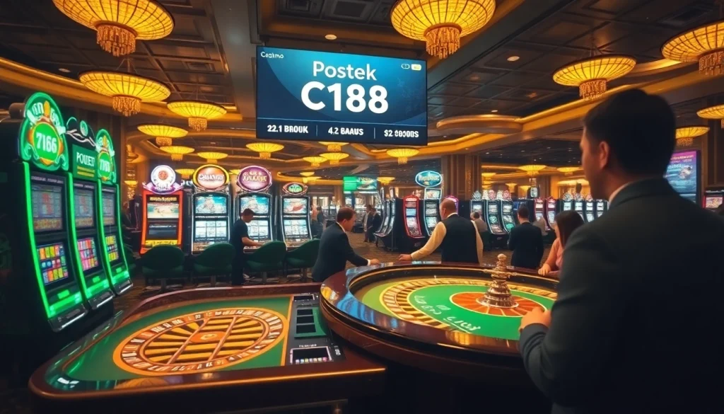 Experience excitement at C168 Casino with Postek C168 promotions and vibrant gaming tables.