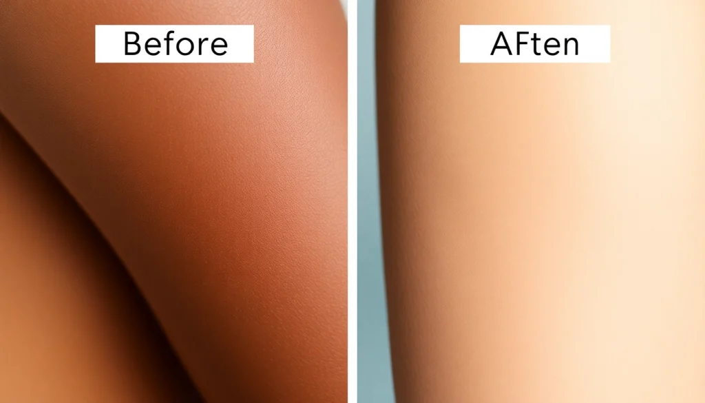 ND Yag laser before and after results on underarm hair removal, showcasing hair reduction and skin smoothness.