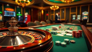 Découvrez le frisson du meilleur casino en ligne avec des jetons de poker à une table professionnelle.