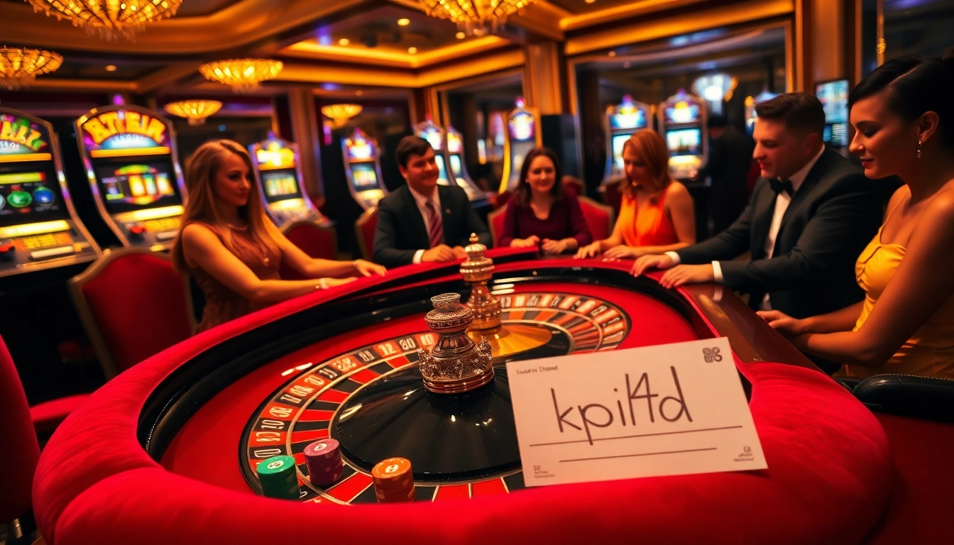 KPI4D players enjoying an exciting game at a luxurious casino table filled with poker chips.