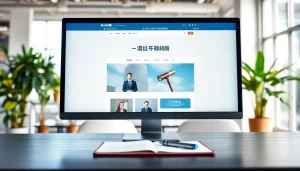 레플리카 사이트의 매력적인 웹페이지와 밝은 사무실 환경이 조화롭게 어우러진 모습