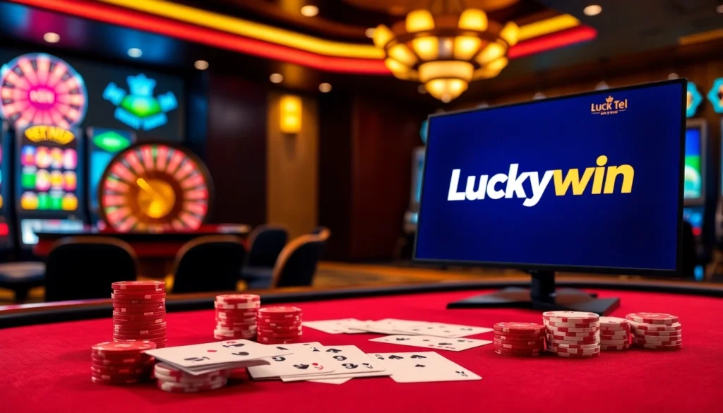 Experience the thrill of gaming at Luckywin tel with luxury poker tables and enticing slot machines.