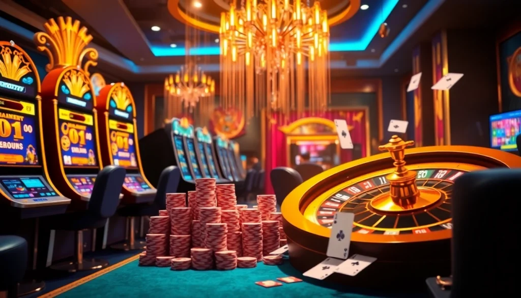 Experience the thrill of winning at Hoki77 with exciting slot machines and poker chips.