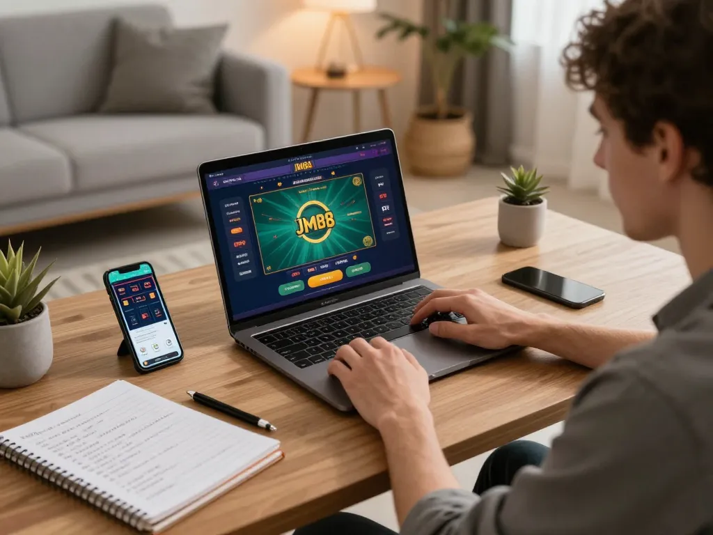 Engage with jmb88 live dealer game in a stylish home setting for strategic online gaming.