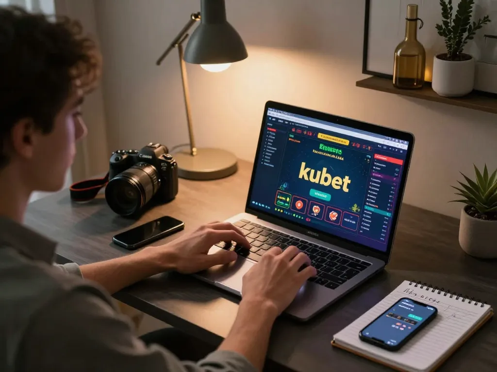 Person engaging with kubet gaming platform during a cozy home session focused on strategy and fun.