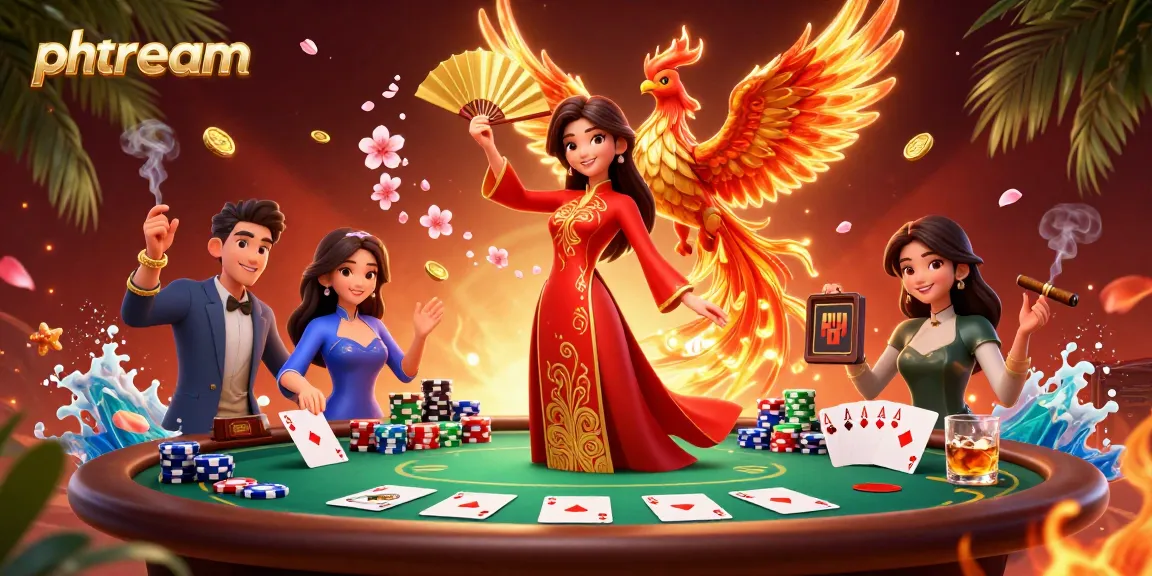 Experience excitement with phdream as a woman in ao dai delights at the poker table.
