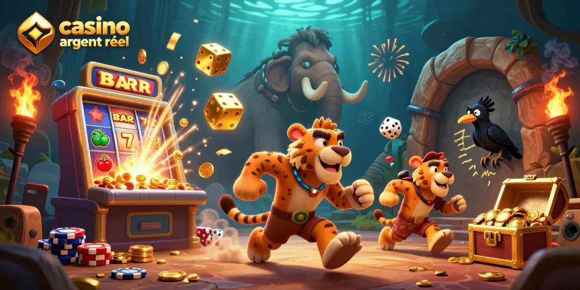 Profitez de l'expérience d'un casino en ligne argent réel dans une illustration dynamique.