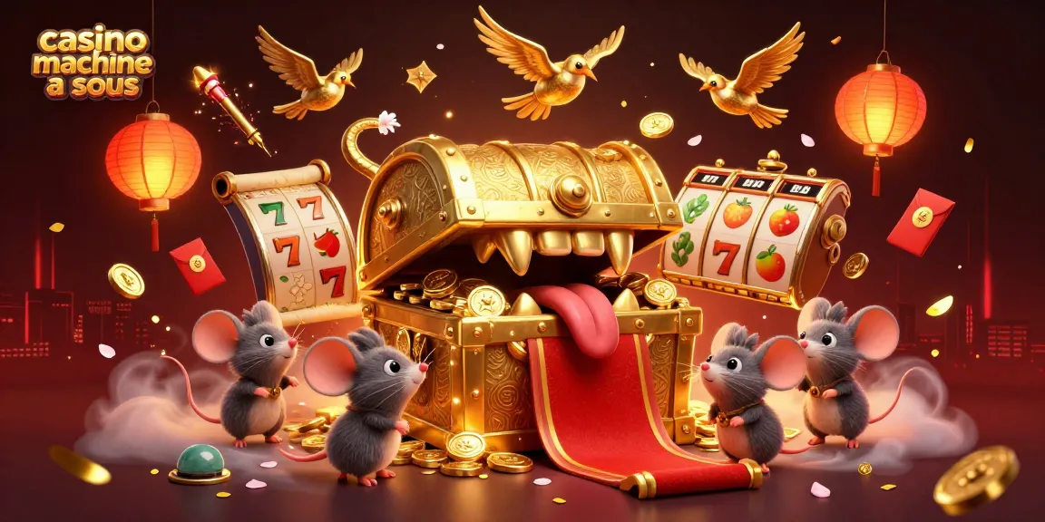 Jouer sur une machine à sous de casino avec un coffre au trésor et des éléments de jeu captivants.