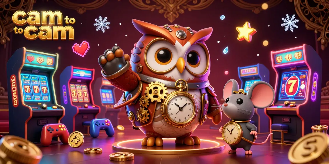 Engage in thrilling cam to cam video chat while enjoying dynamic casino elements in a captivating illustration.