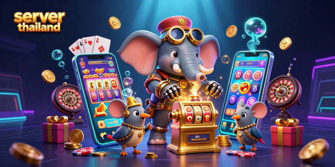 Experience thrilling slot action with server thailand in an engaging 3D casino illustration featuring steampunk characters.