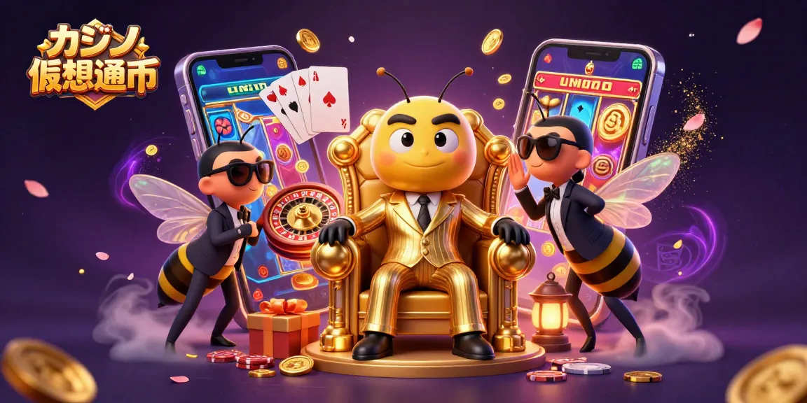 カジノ仮想通貨でのギャンブルを楽しむシーンの超詳細な3Dイラスト。