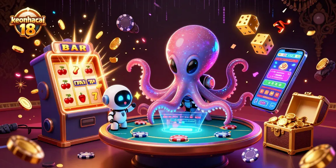 Engage in thrilling gameplay with keonhacai 18 as the alien octopus and tiny robot deliver a fun casino experience.