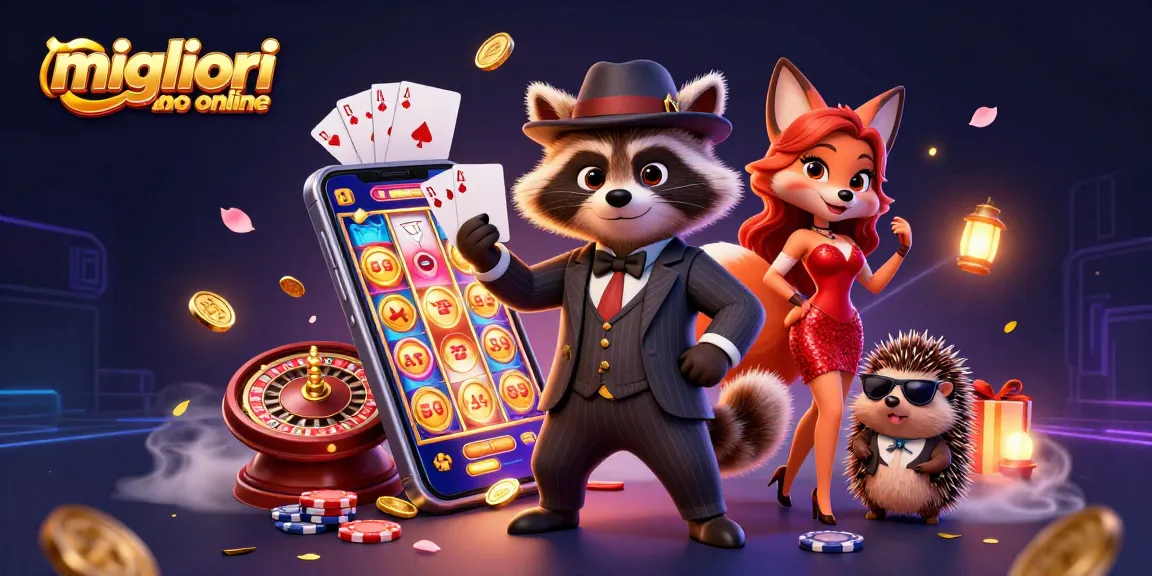 Scopri i migliori casino online con un affascinante tasso di vincita, mentre i personaggi giocano in un ambiente vivace.