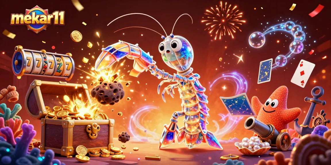 Mekar11 showcases dynamic casino adventure with vibrant galactic characters and slot elements.