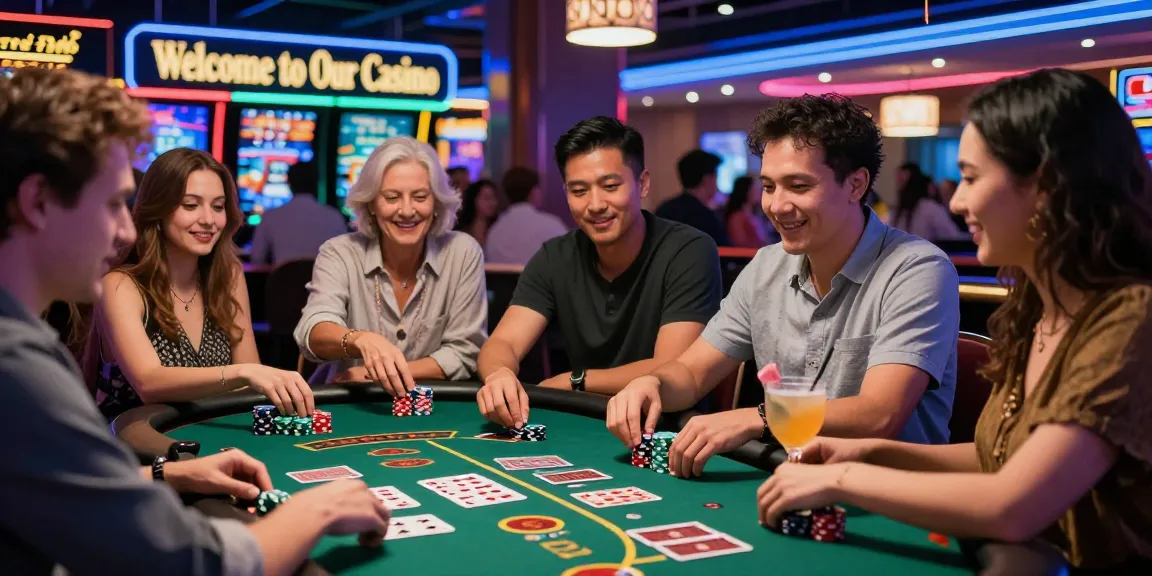 Engaged players at credit card casino sites enjoying a lively roulette game, showcasing excitement and inclusiveness.