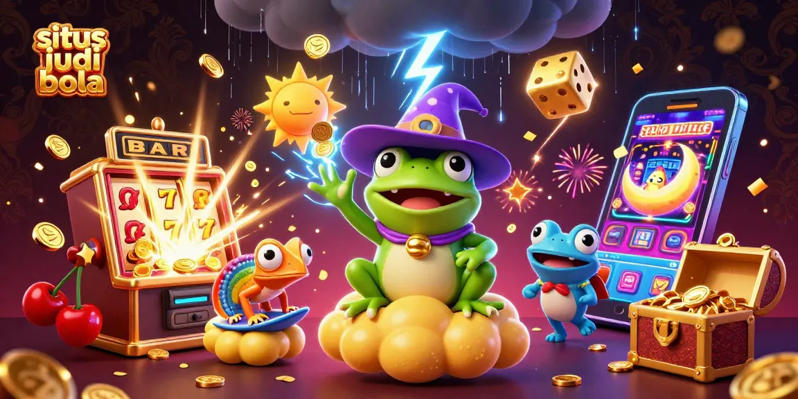 Engage in situs judi bola with an exciting 3D illustration of a jackpot explosion and vibrant casino elements.